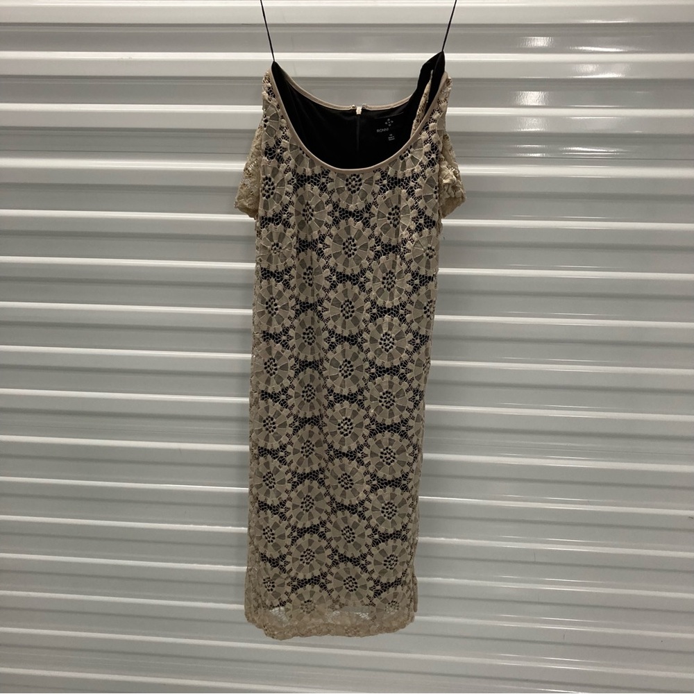 Ronni Nicole Black and Cream Lace Dress